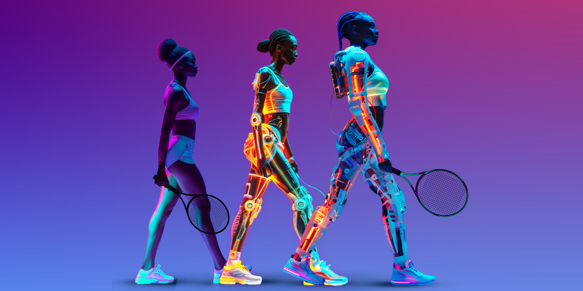 Evolution of man with a tennis racket