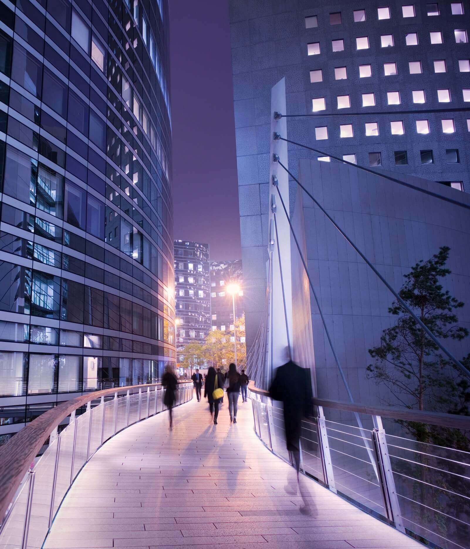 Bridge heading towards offices