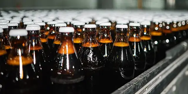 Close up of cola bottles