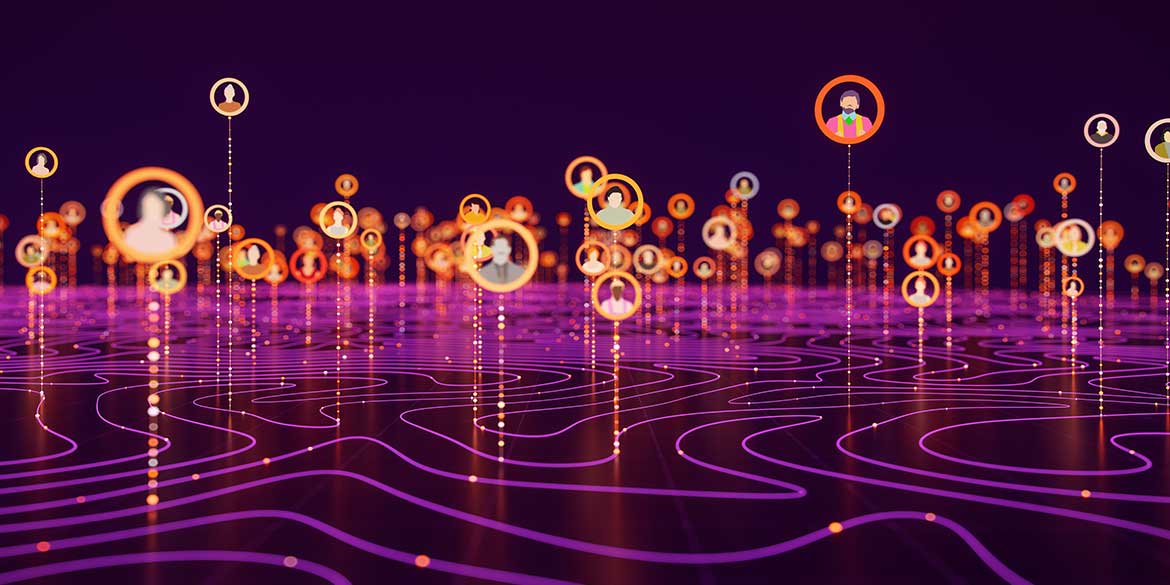 Conceptual image of crowsourcing people