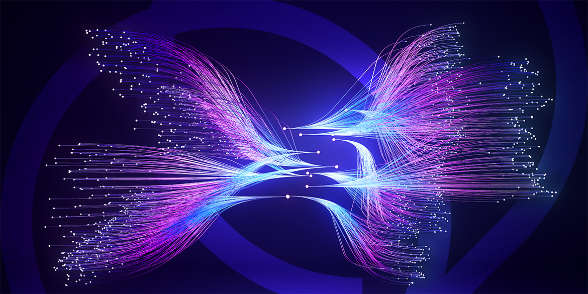 Colourful display of fiber optics