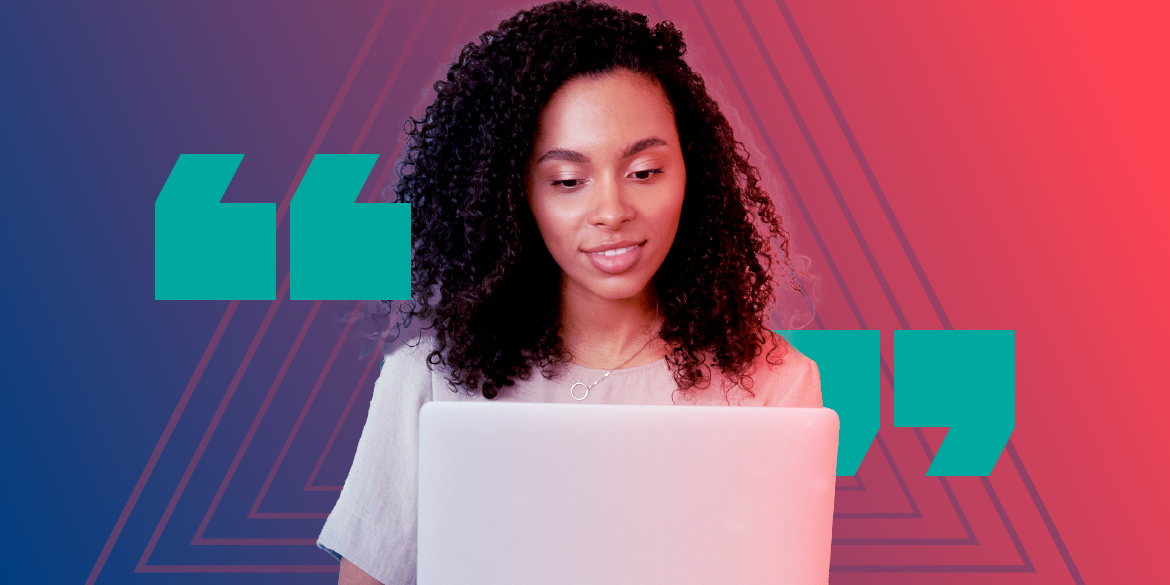 Woman on laptop.