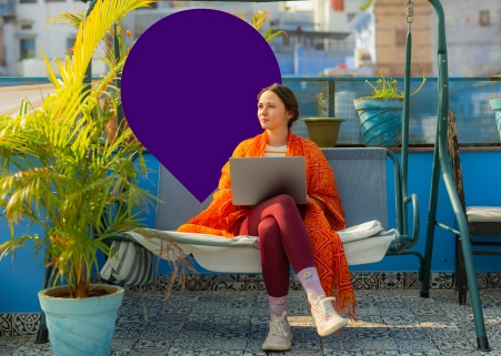 Woman looking to her right